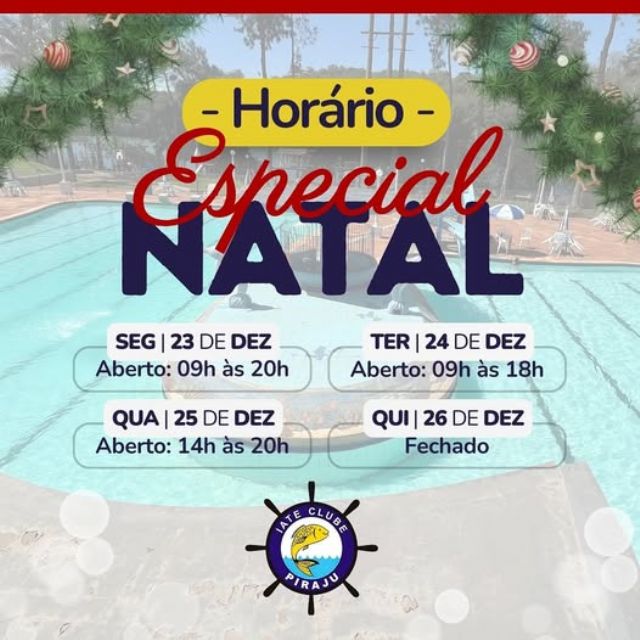 Estaremos abertos em horrio especial nesse fim de ano